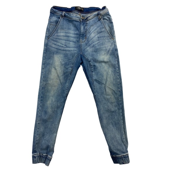 Hyper Denim Mens Sz 34 X 27 Blue Distressed Denim Jogger Pants Casual Y2K - Picture 1 of 16
